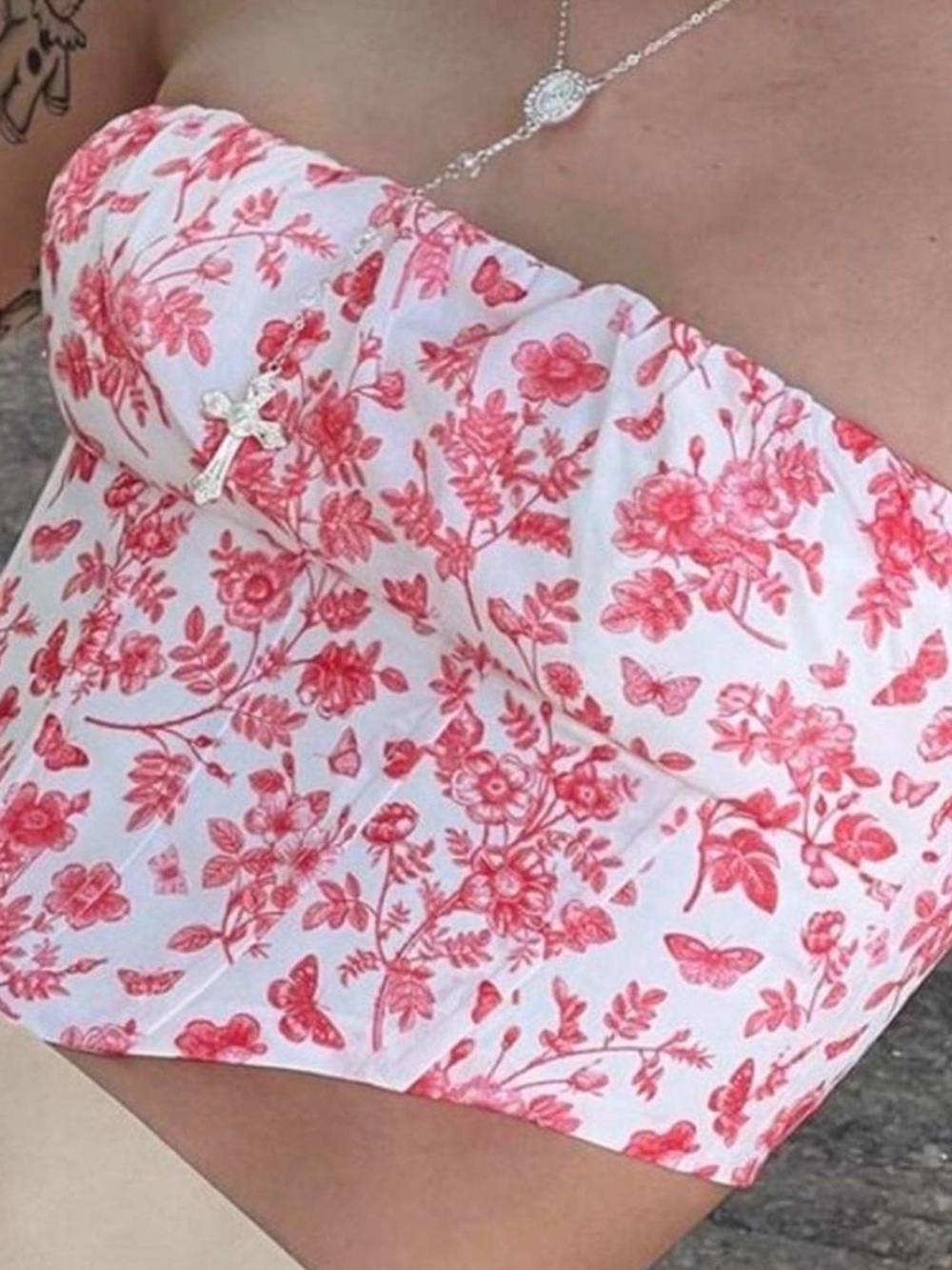 NWOT Princess Polly ivy bustier red and white